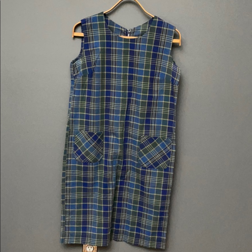 Plaid Vintage 1960’s Cotton Dress w/ Pockets